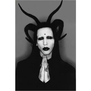 Marilyn Manson Black & White Canvas Print